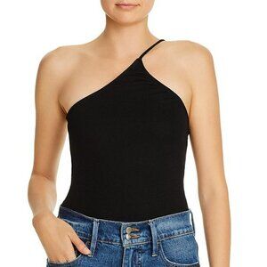 LNA one shoulder ribbed black tank top blouse shirt stretchy body con new Medium